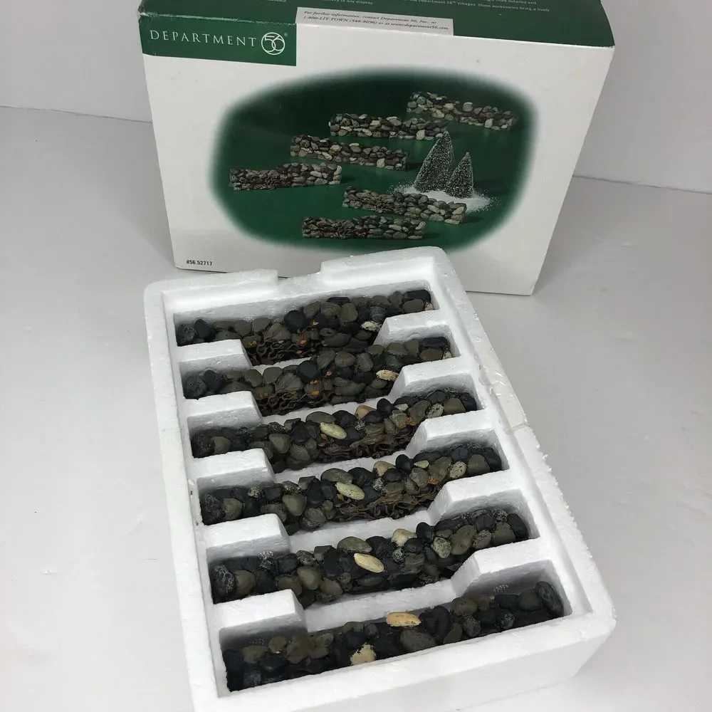 Department 56 Village Accessories Fieldstone Wall‎ 56.52717 Set of 6 Pieces